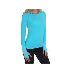 NEW ZENSAH women's run seamless long sleeve shirt in heather aqua